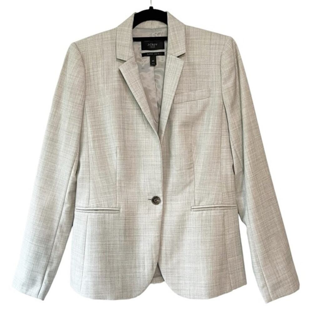 J. Crew 1035 one button jacket in Super 120s wool gray sz 0 blazer - Picture 2 of 5